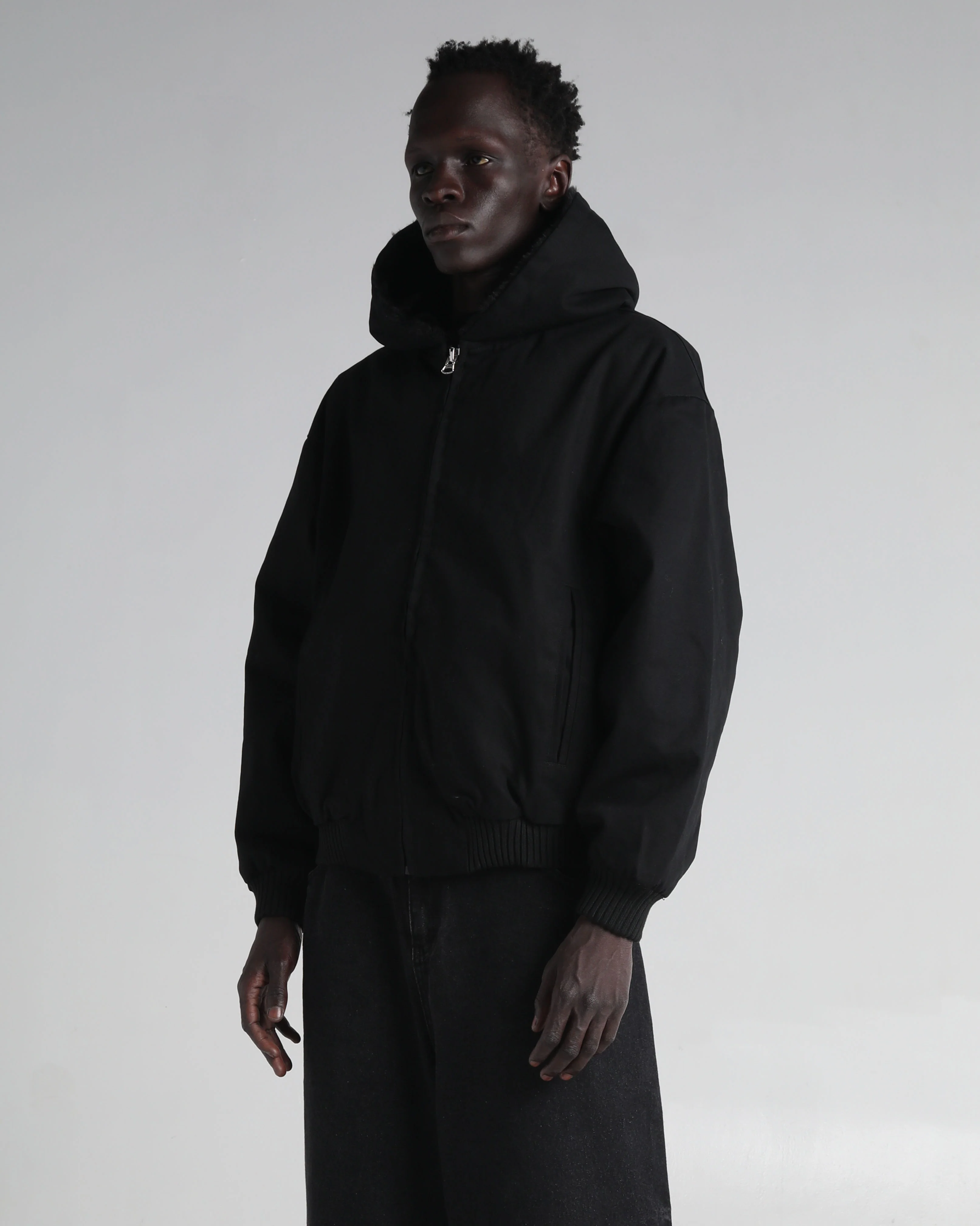 Aged Canvas Hoodie with Fur - Image 11