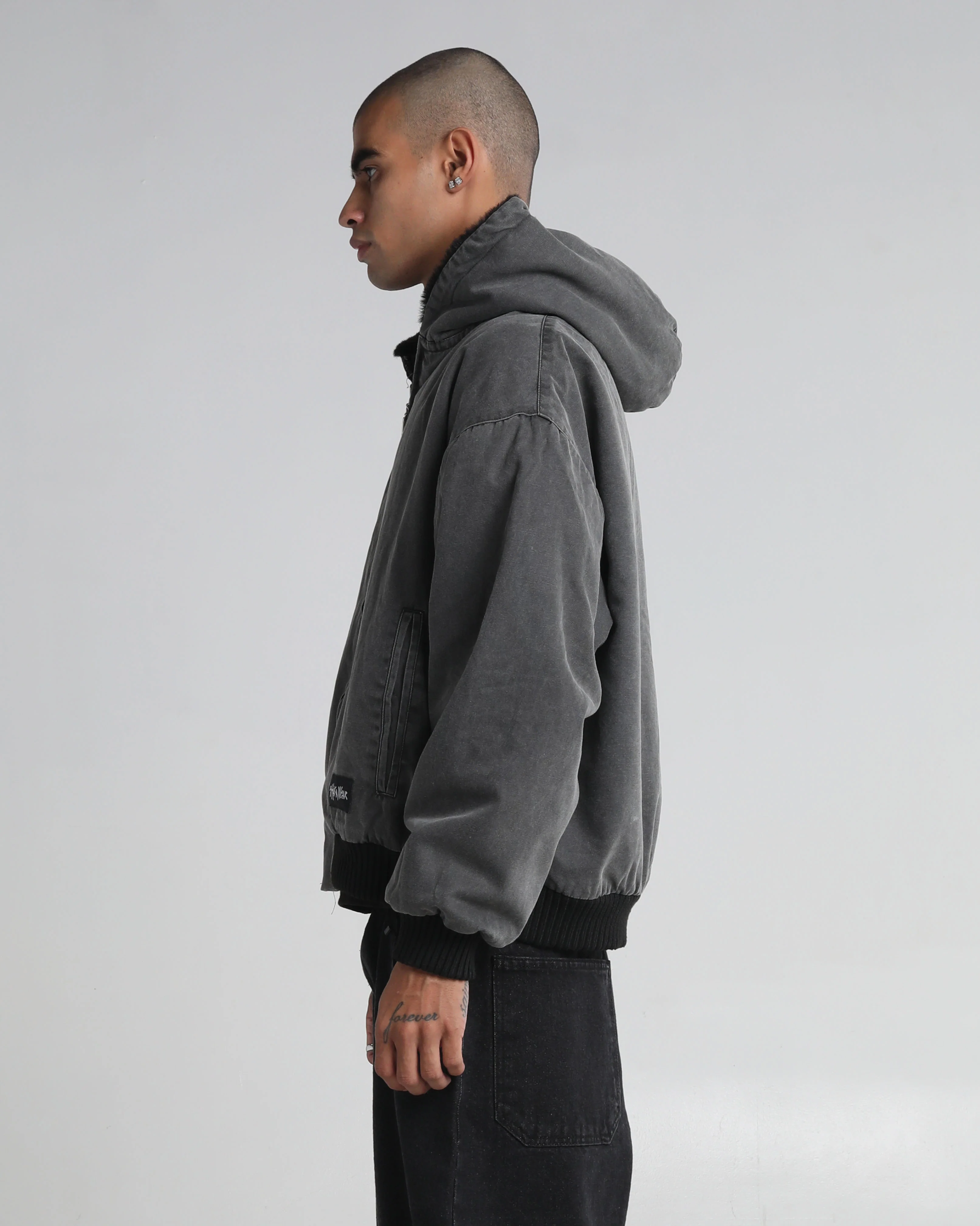 Aged Canvas Hoodie with Fur - Image 14