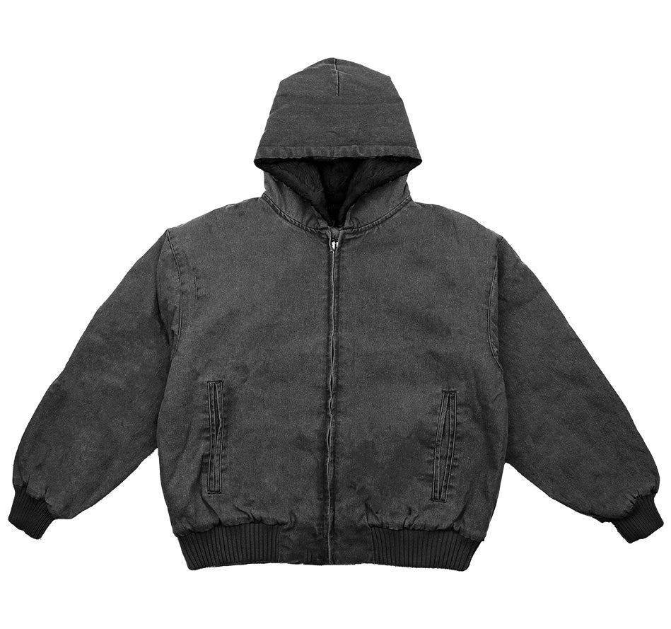 Aged Canvas Hoodie with Fur - Image 16