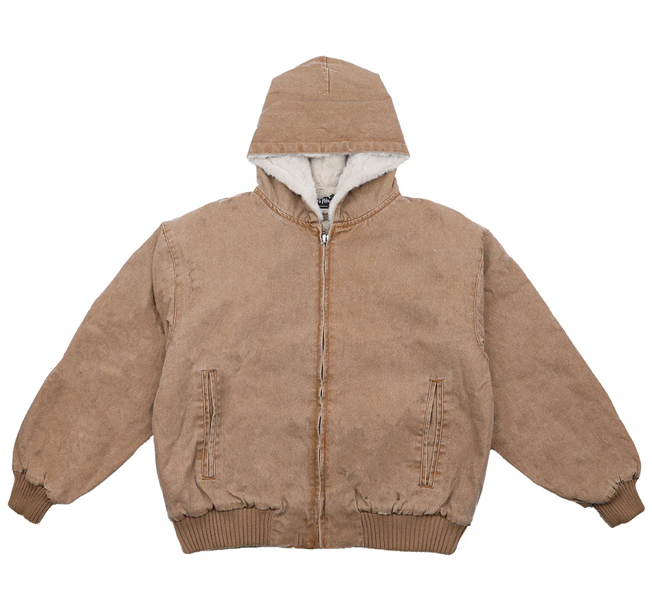 Aged Canvas Hoodie with Fur - Image 17