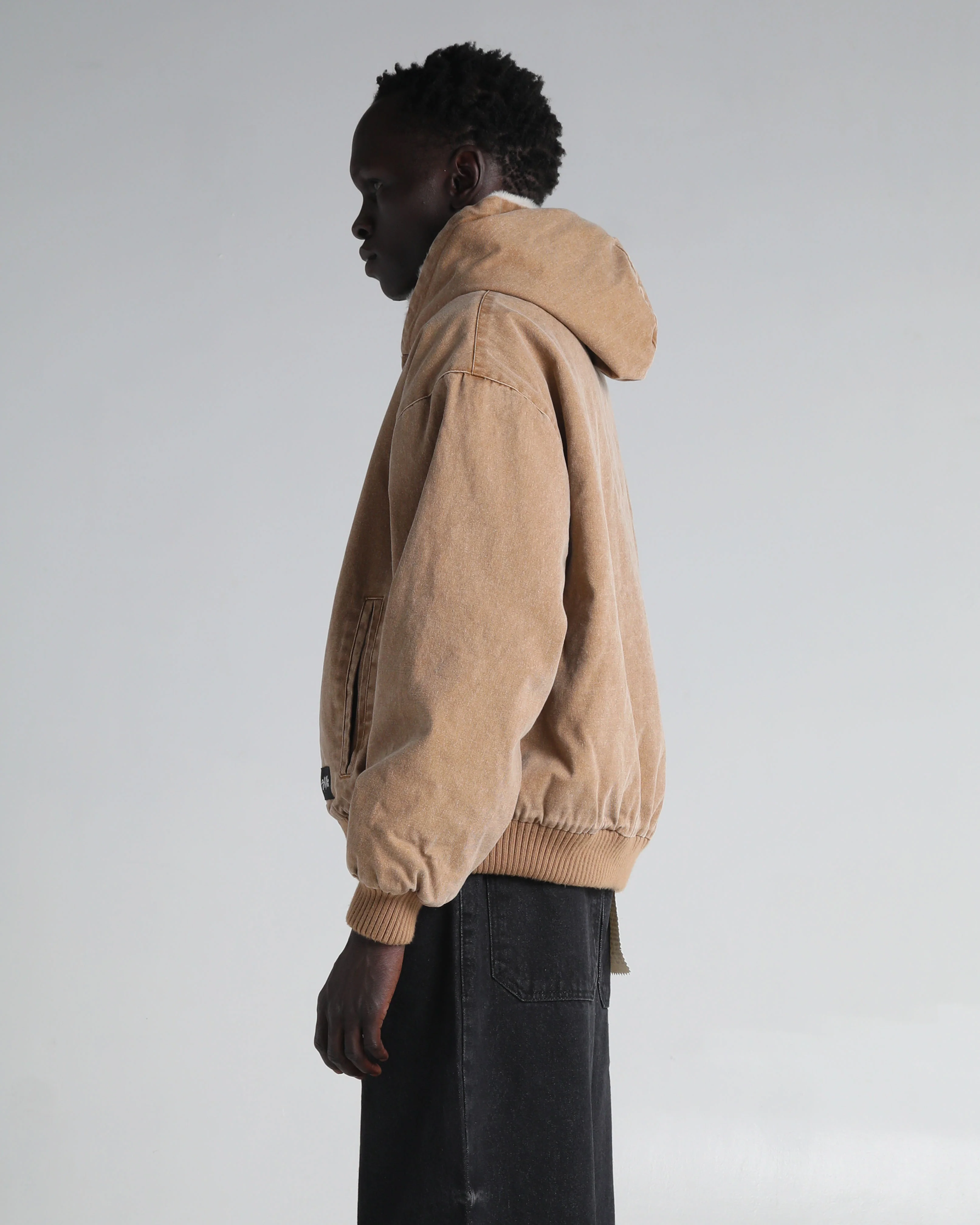 Aged Canvas Hoodie with Fur - Image 6