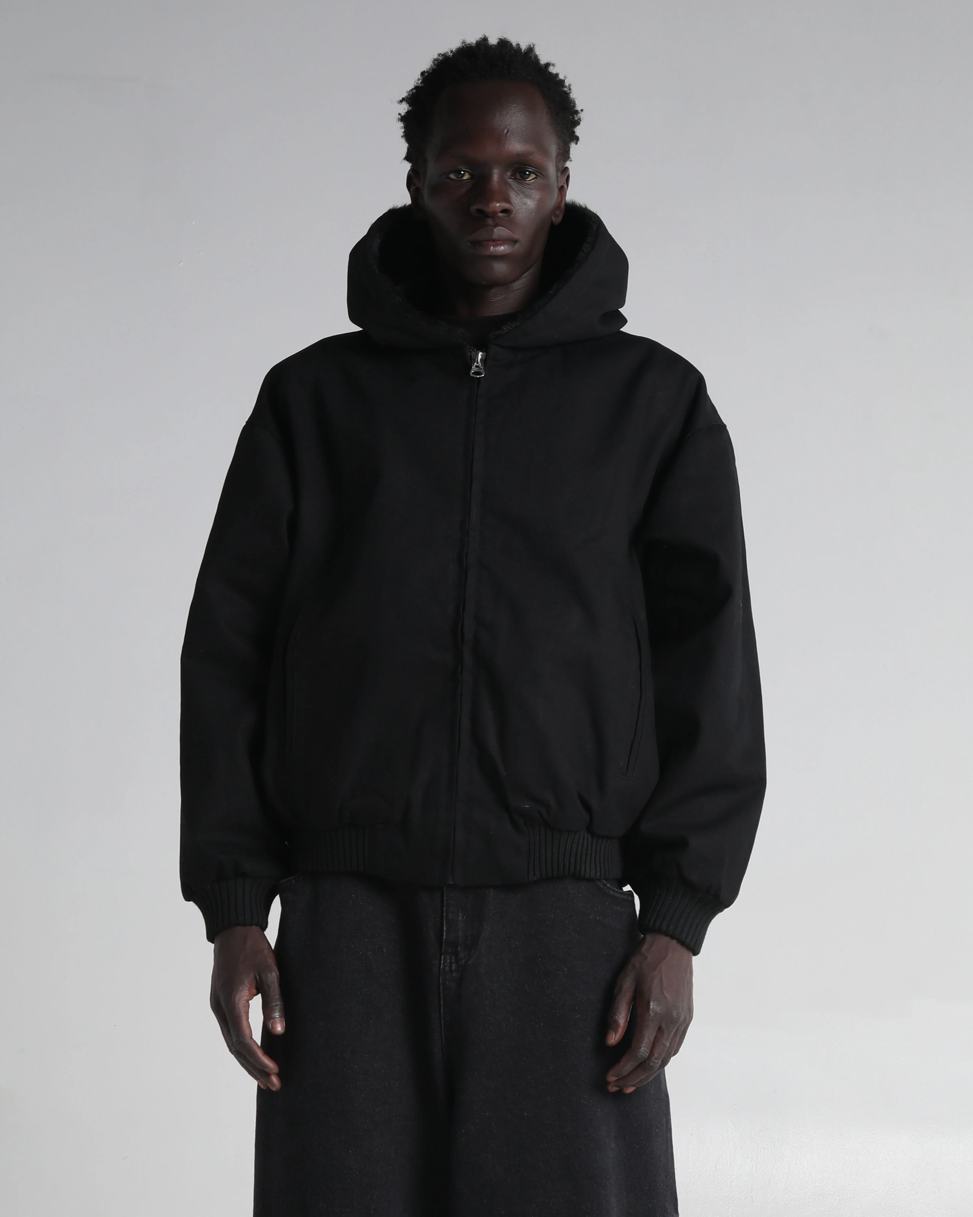 Aged Canvas Hoodie with Fur - Image 7