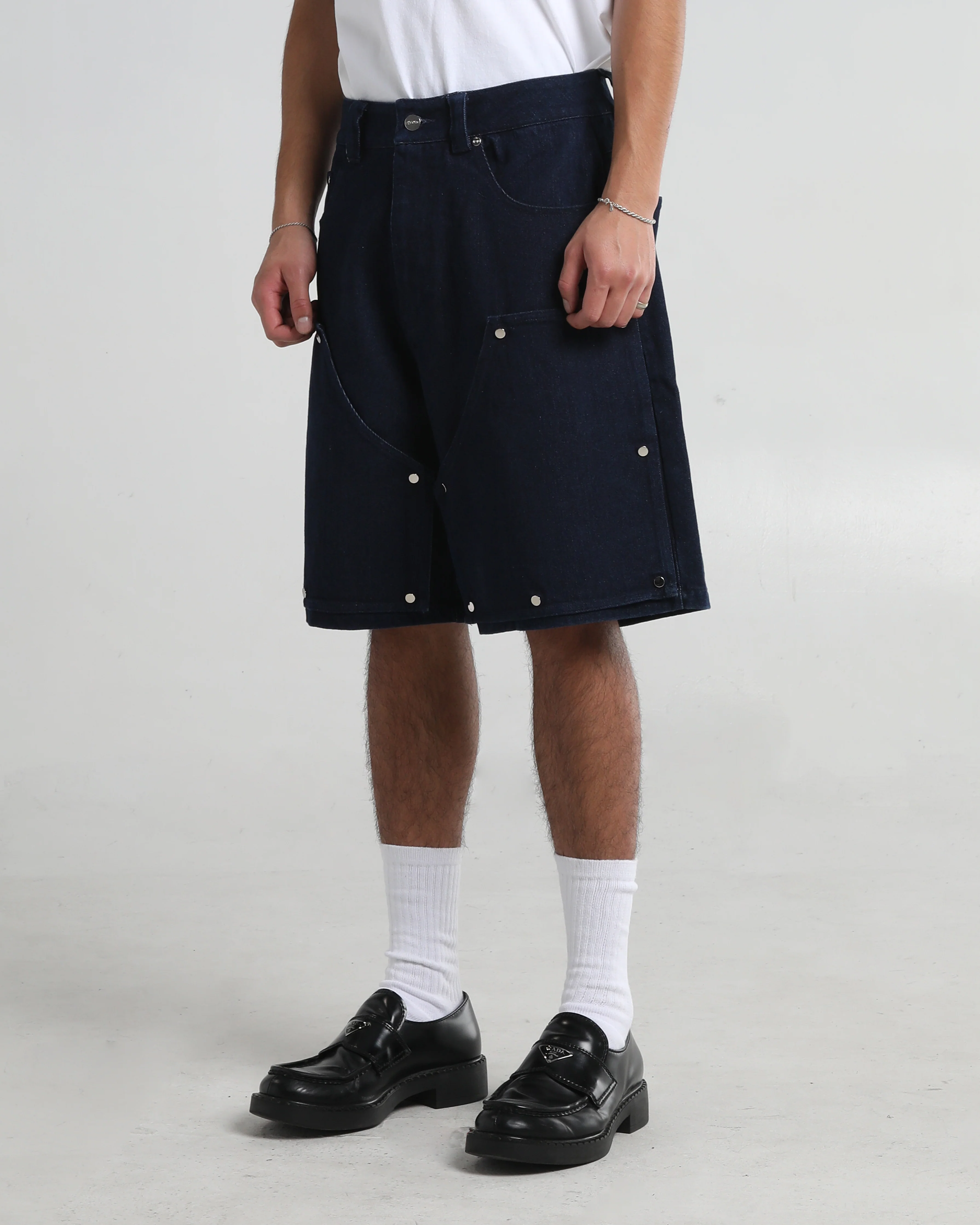 Double Knee Paisley Denim Shorts - Image 13