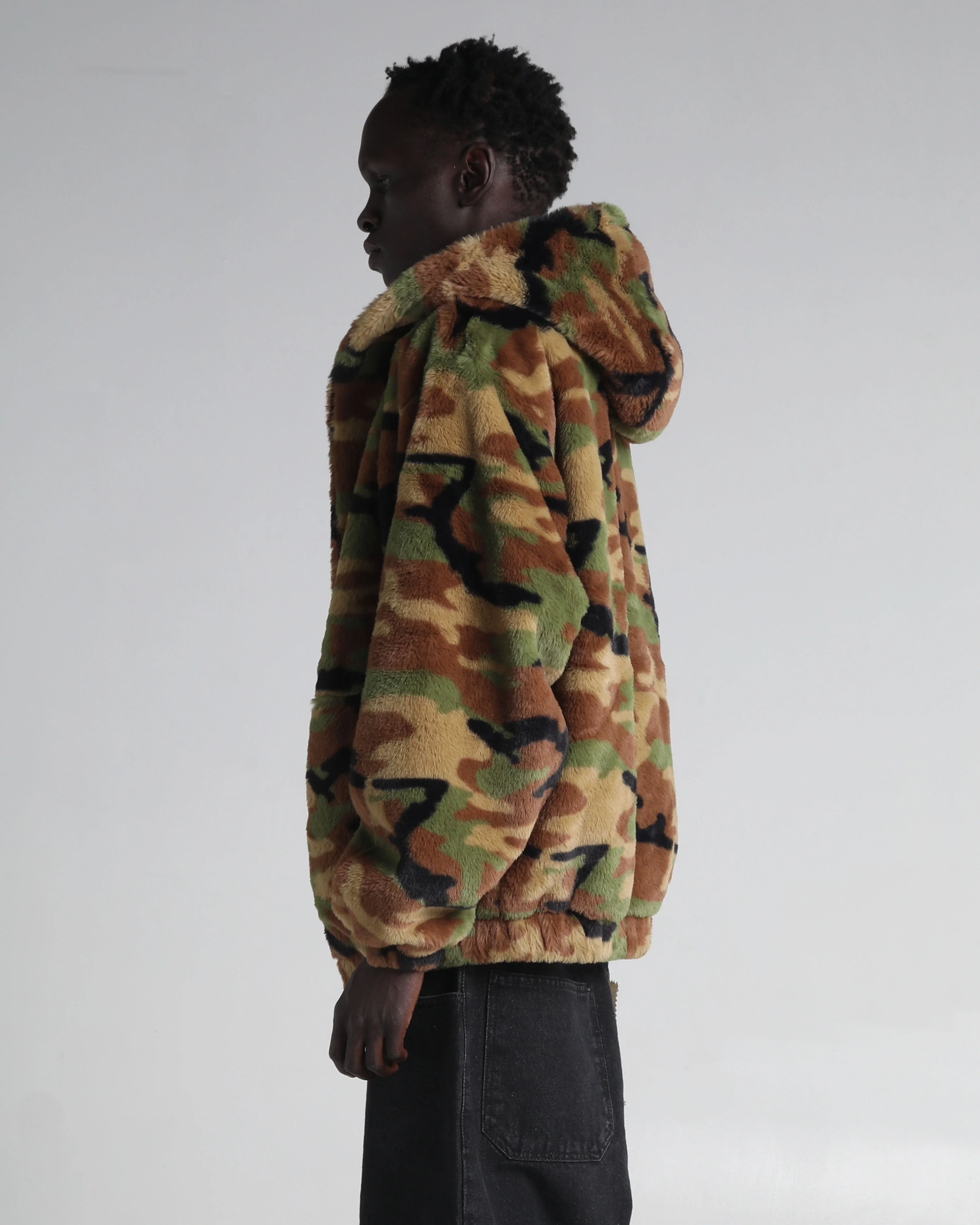 Faux Fur Hooded Zip-Up - Image 5