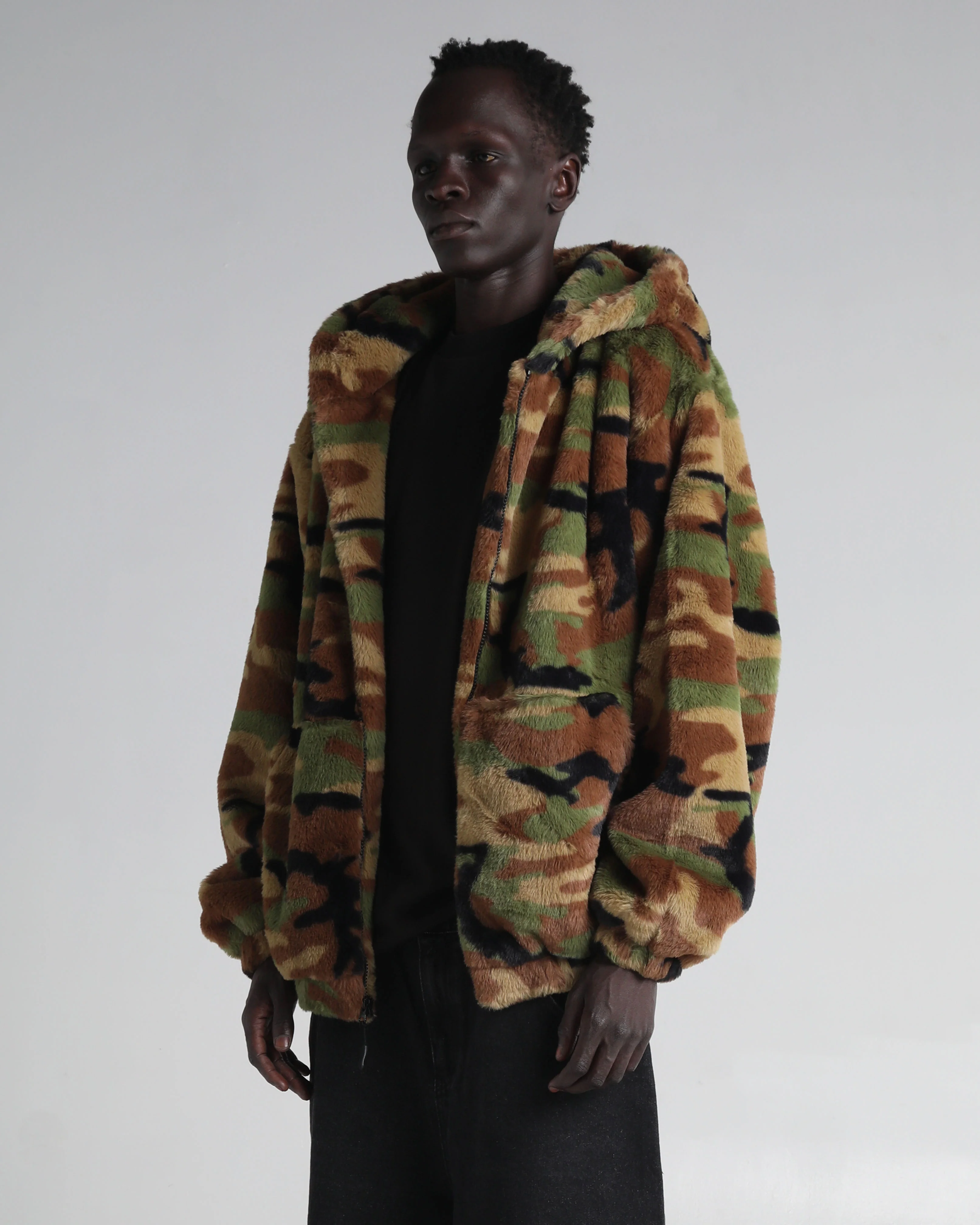 Faux Fur Hooded Zip-Up - Image 6