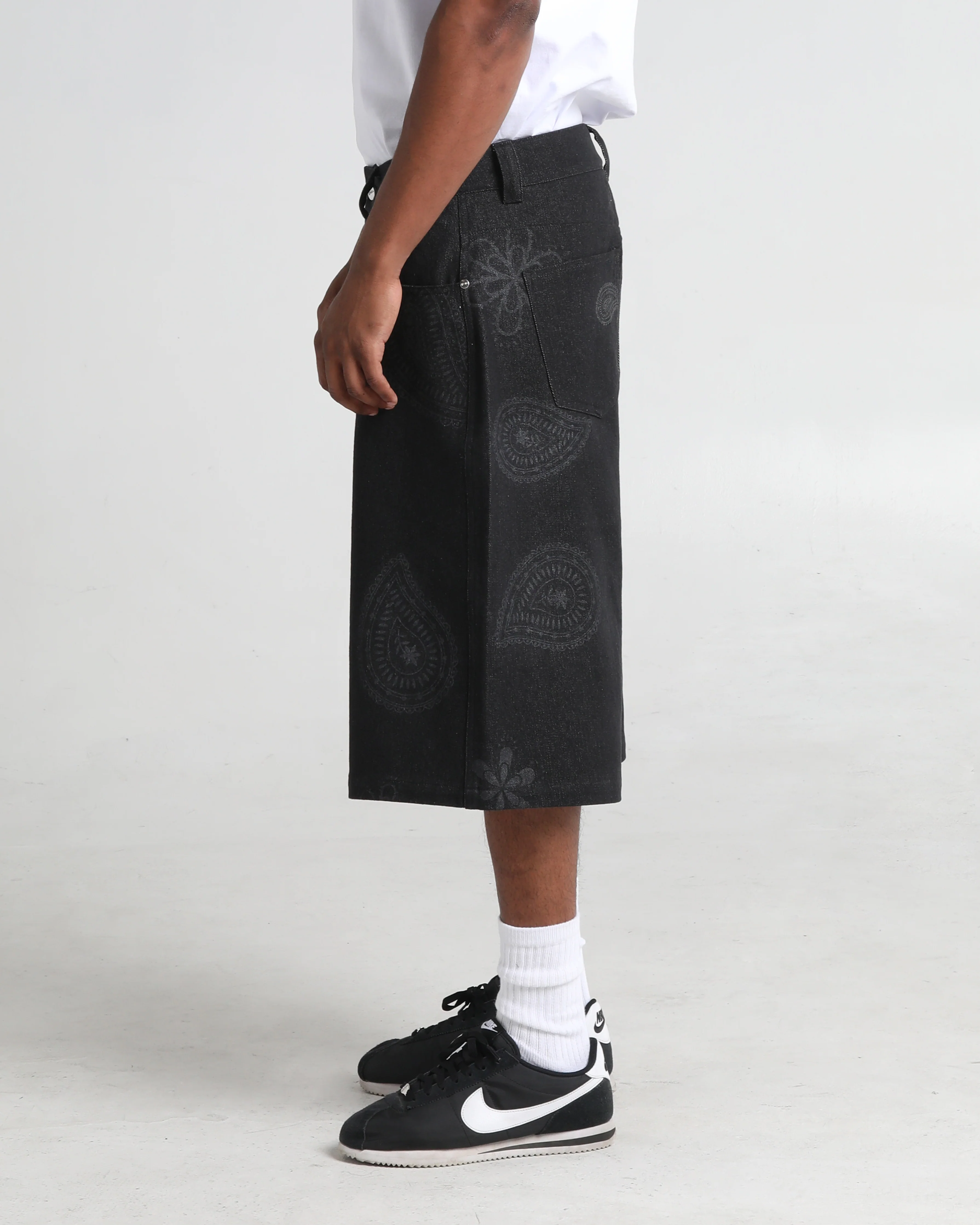 Paisley Denim Shorts - Image 3