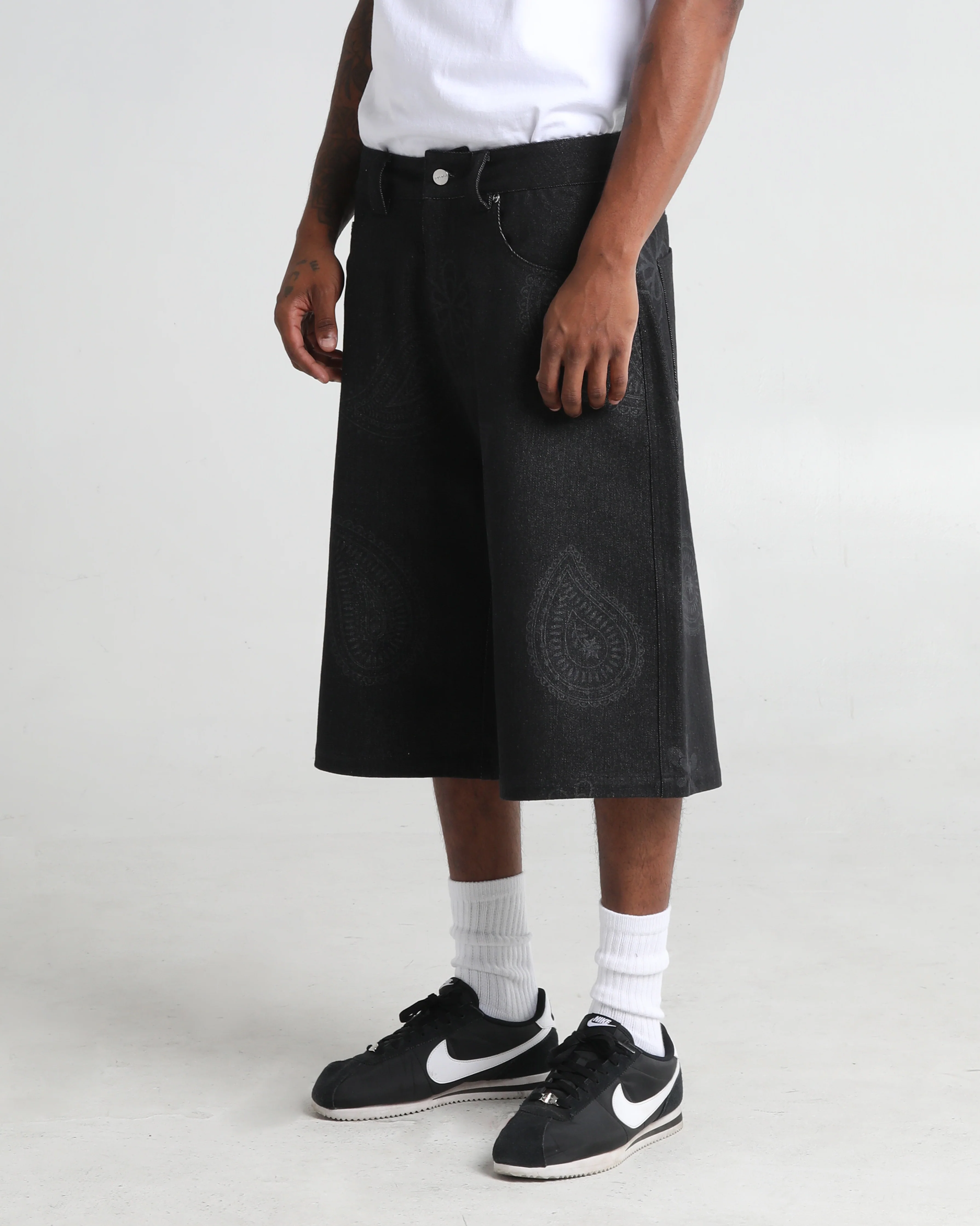 Paisley Denim Shorts - Image 4