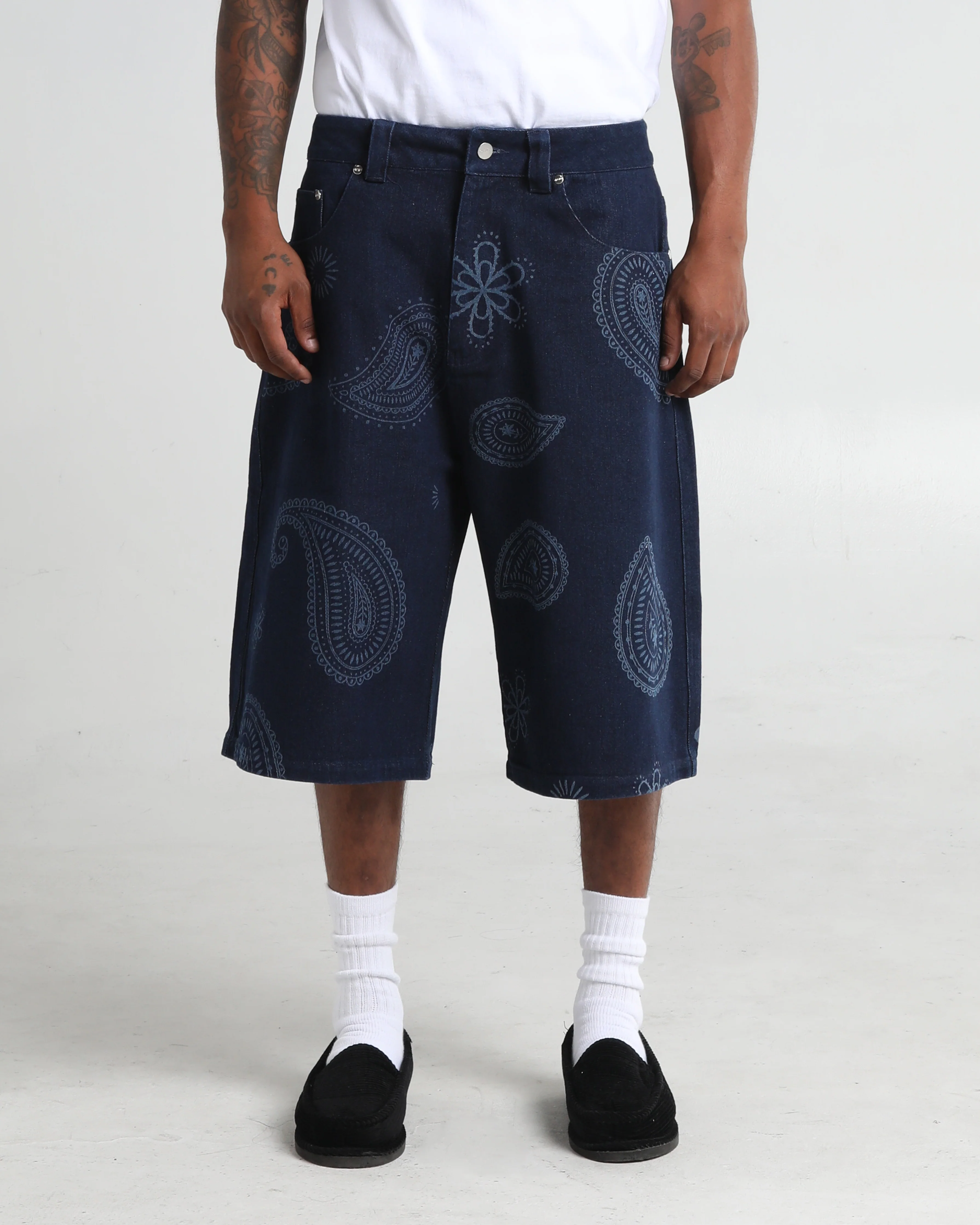Paisley Denim Shorts - Image 6